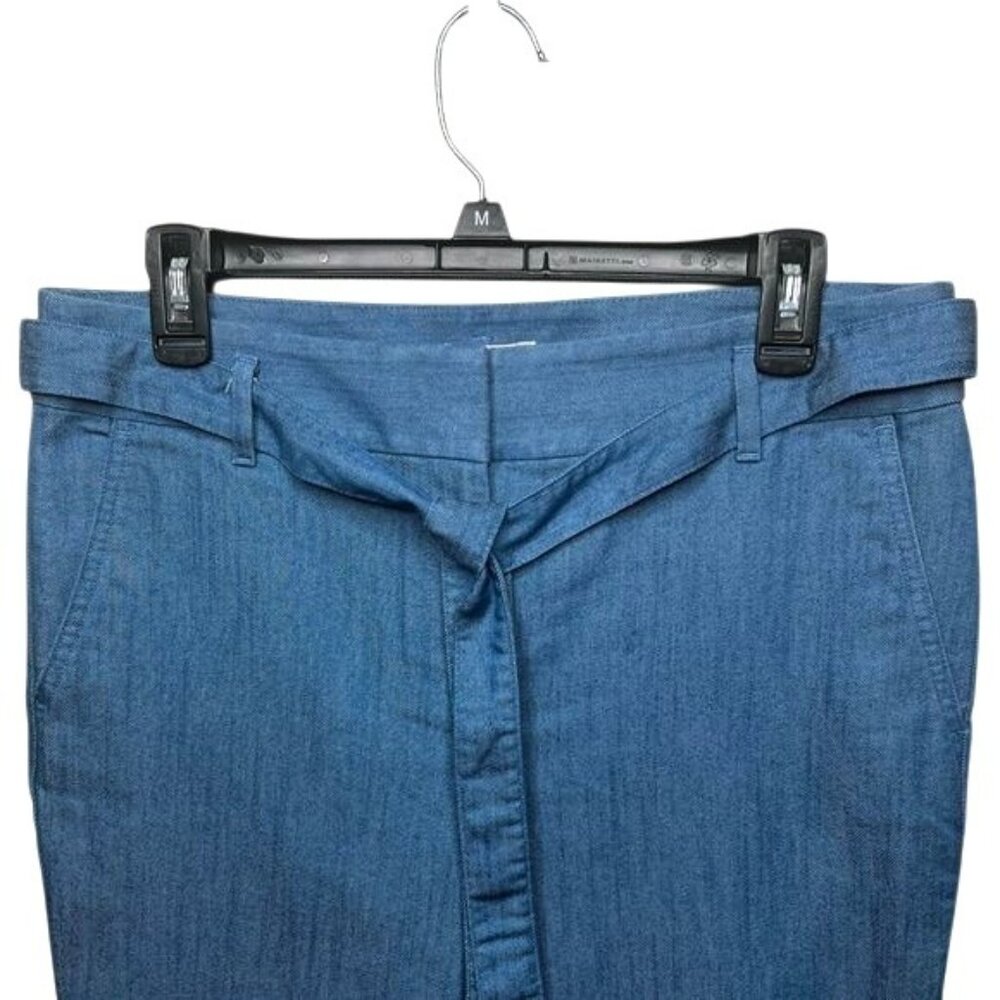 Loft Chambray Tie Waist Slim Pants Size 8 Petite - Picture 9 of 14